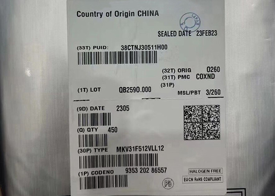 MKV31F512VLL12 میکروکنترلر IC 32 بیتی تک هسته 120MHz 512KB جاسازی شده