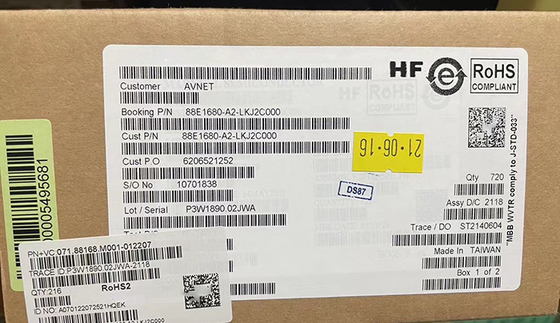 88E1680-A2-LKJ2C000 هشت پورت 10/100/1000Mbps فرستنده اترنات انرژی کارآمد