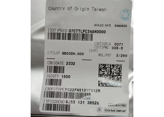 120MHz Microcontroller MCU MK22FN512VFX12R 32 بیتی تک هسته ای 88-QFN