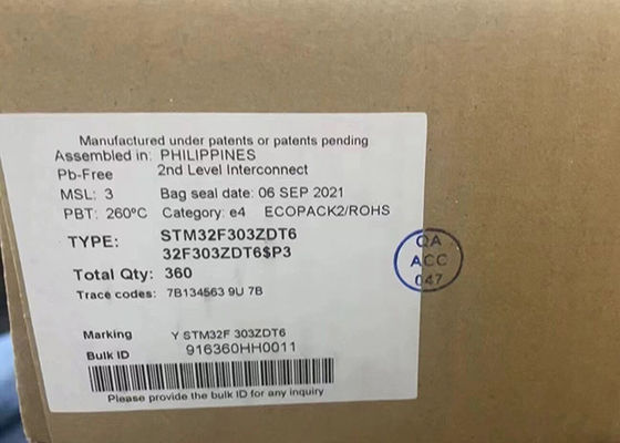 میکروکنترلر MCU STM32F303ZDT6 32 بیتی تک هسته ای 72MHz میکروکنترلر IC 144-LQFP