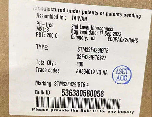 STM32F429IGT6 180MHz تک هسته ای 1MB فلش میکروکنترلر IC LQFP176