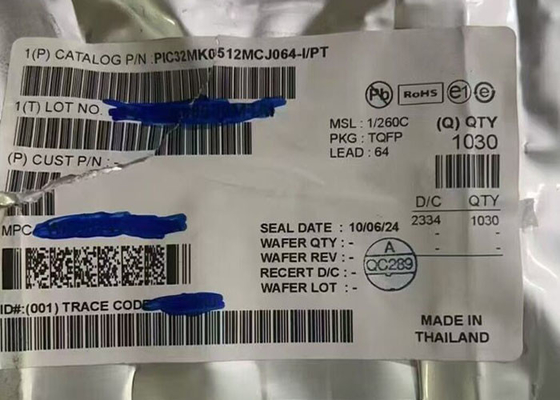 PIC32MK0512MCJ064-I/PT میکروکنترلر MCU 120MHz عملکرد بالا 32 بیتی MCU TQFP-64
