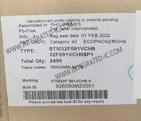 STM32F091VCH6 میکروکنترلر MCU 32 بیتی اصلی ARM Cortex-M0 MCU خط دسترسی