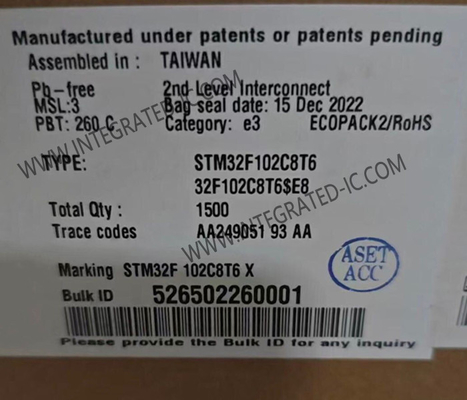 STM32F102C8T6 میکروکنترلر MCU 48MHz ARM Cortex M3 MCU بسته LQFP-48