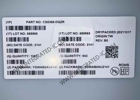 CS5368-DQZR چیپ مدار یکپارچه 114dB 192kHz 8-کانال A/D کنورتر LQFP-48