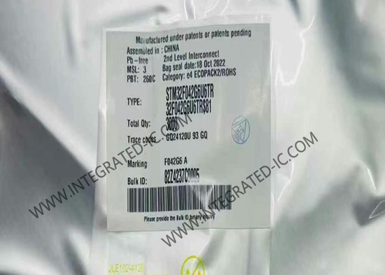 میکروکنترلر MCU STM32F042G6U6TR تا 48MHz میکروکنترلرهای هسته ای 32 بیتی RISC