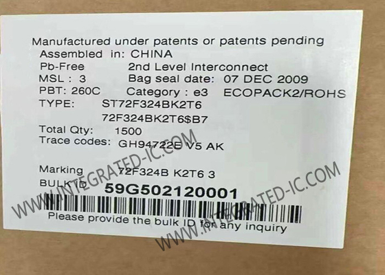 ST72F324BK2T6 Microcontroller MCU 8Bit ST7 Microcontroller IC 8MHz MCU جاسازی شده