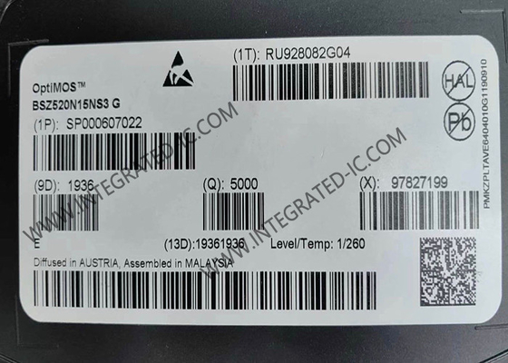 تراشه مدار مجتمع BSZ520N15NS3G، ترانزیستورهای MOSFET قدرت کانال N OptiMOS 150 ولت