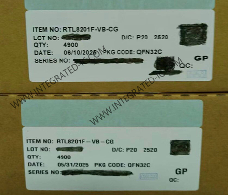 تراشه اترنت RTL8201F-VB-CG، تک تراشه، تک پورت، اترنت PHY 10/100 مگابیت بر ثانیه با Auto MDIX
