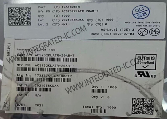 ACS732KLATR-20AB-T سنسور IC با پهنای باند 1 مگاهرتز، سنسورهای جریان ایزوله گالوانیکی با تشخیص خطای جریان بیش از حد