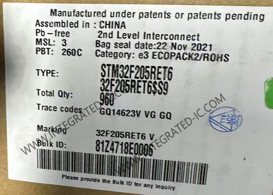 میکروکنترلر MCU IC STM32F205RET6 FLASH 64-LQFP Package Surface Mount