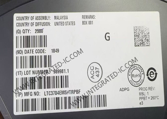 LTC3704EMS چیپ مدار یکپارچه مثبت تا منفی DC DC کنترل کننده MSOP10