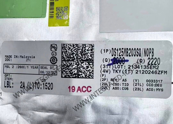 تراشه مدار مجتمع DS125MB203SQ بافر مالتی‌پلکسر و فن‌اوت دو پورت 12.5 گیگابیت بر ثانیه با اکولیزاسیون و دی-امفازیس