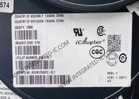 تراشه مدار مجتمع ADUM1250ARZ، ایزوله‌کننده دوگانه I2C با قابلیت تعویض داغ، ایزوله‌کننده دیجیتال 1 مگابیت بر ثانیه