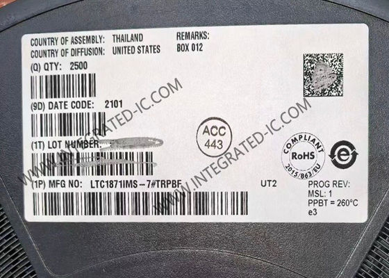 تراشه مدار مجتمع LTC1871IMS-7 کنترل‌کننده افزایشی، فلای‌بک و SEPIC با حالت جریان و ولتاژ ورودی بالا