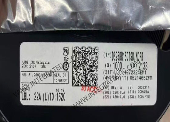 DS25BR150TSD چیپ مدار یکپارچه کانال تک 3.125Gbps LVDS Buffer WSON-8