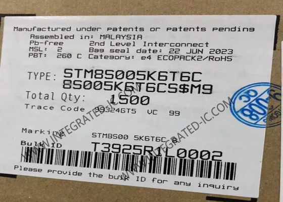 STM8S005K6T6C میکروکنترلر MCU 8Bit میکروکنترلر IC خط اصلی ارزش 8Bit MCU