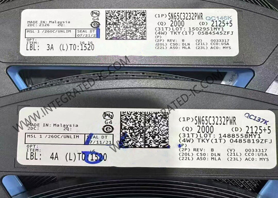 تراشه مدار مجتمع SN65C3232PWR، فرستنده و گیرنده RS-232، درایور خط و گیرنده RS-232