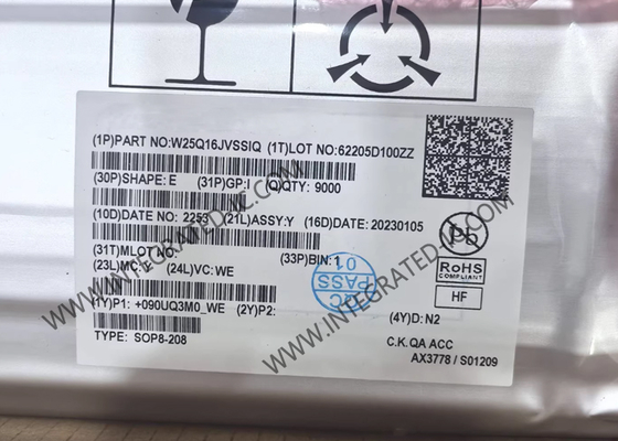 W25Q16JVSSIQ حافظه IC تراشه 3V 16Mbit سریال فلش حافظه با دو / چهار SPI