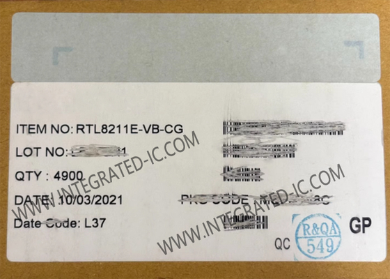 آی سی اترنت RTL8211E-VB-CG با ترانسیور اترنت 10/100/1000M یکپارچه QFN48