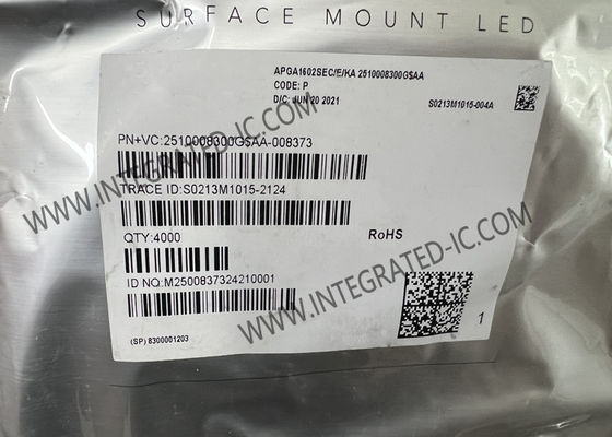 تراشه مدار مجتمع APGA1602SEC/E/KA زاویه راست SMD LED Lamp، نشانگر LED قرمز 624 نانومتری
