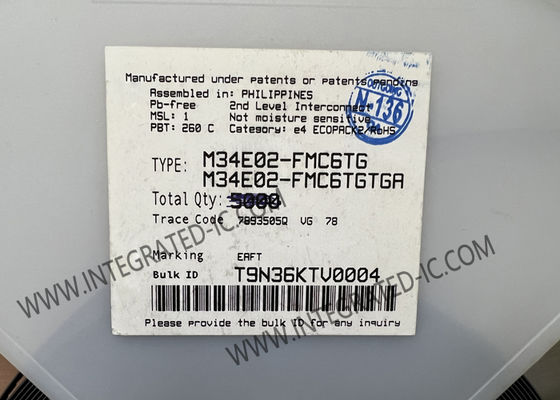 تراشه حافظه M34E02-FMC6TG IC حافظه 2 کیلوبیت SPD EEPROM برای ماژول های DRAM