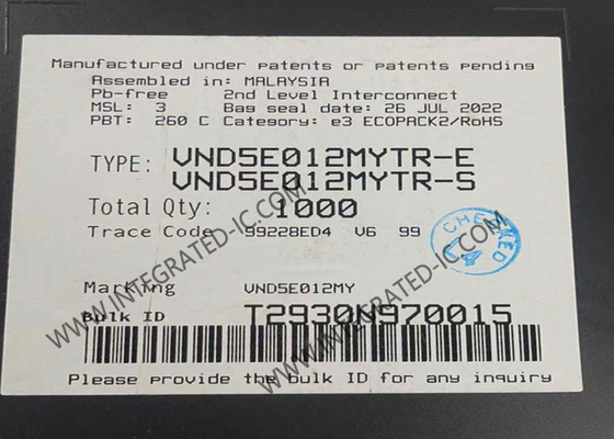 تراشه مدار مجتمع VND5E012MYTR 52A درایور سمت بالا دو کاناله PowerSSO-36