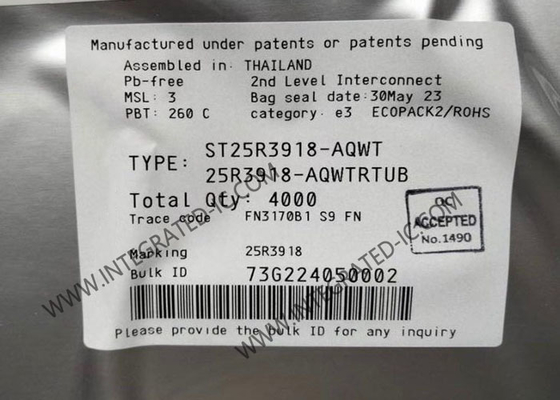 ST25R3918-AQWT چیپ مدار یکپارچه چند منظوره گیرنده NFC