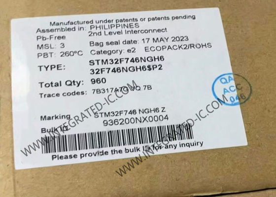 میکروکنترلر MCU STM32F746NGH6 میکروکنترلرهای جاسازی شده 216TFBGA تک هسته ای