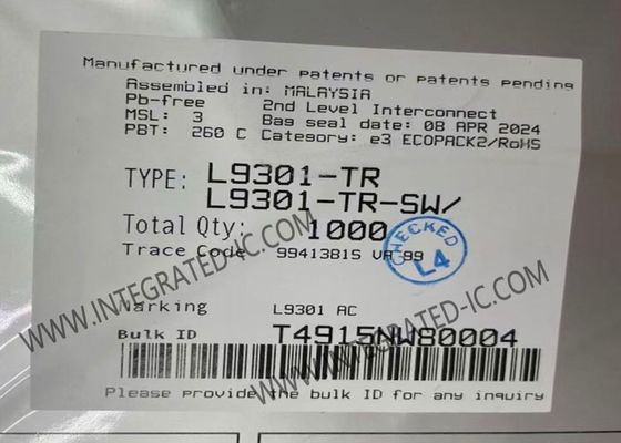 L9301-TR تراشه مدار یکپارچه راننده سمت پایین خودرو با 8 راننده 8 خروجی و 2.2 جریان خروجی در بسته PowerSSO-36