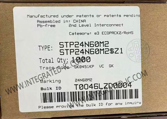 تراشه مدار مجتمع STP24N60M2، ترانزیستورهای ماسفت قدرت MDmesh M2 با ولتاژ 600 ولت، TO-220-3