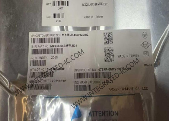 MX25U6432FM2I02 حافظه فلش NOR 64 مگابیت IC با رابط SPI 133 مگاهرتز در بسته SOP8
