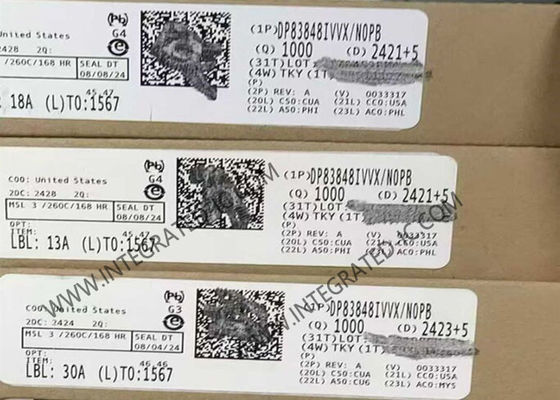 DP83848IVVX/NOPB آی‌سی اترنت، ترانسیور لایه فیزیکی اترنت تک پورت، LQFP48