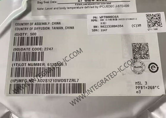AD2S1210WDSTZ تراشه مدار یکپارچه پردازنده R / D با رزولوشن متغیر با نوسانگر مرجع