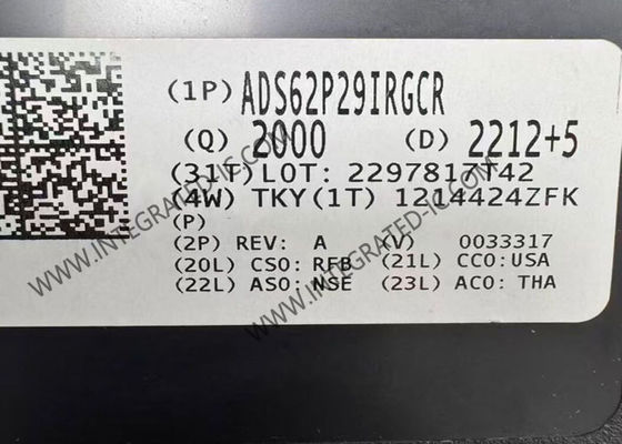 تراشه مدار مجتمع ADS62P29IRGCR با وضوح 12 بیتی، 250 MSPS ADC با بسته بندی فشرده 64 QFN