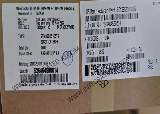 تراشه میکروکنترلرهای تک هسته ای 32 بیتی STM32G031C6T6 میکروکنترلر MCU 48-LQFP