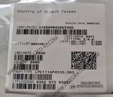 LPC1114FHI33 ریزپردازنده 32 بیتی ARM Cortex-M0 MCU با سرعت 50 مگاهرتز و حافظه فلش 32 کیلوبایتی