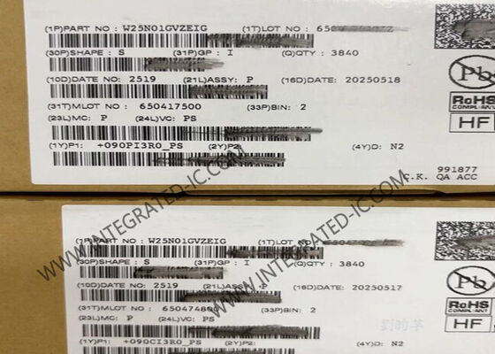 W25N01GVZEIG 1 گیگابیت 104 مگاهرتز رابط SPI حافظه فلش NAND SLC IC Chip