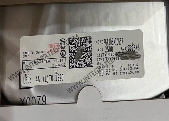 IC حسگر PGA308AIDGSR تقویت‌کننده با بهره قابل تنظیم و خودصفری خودکار با تغذیه تکی و کالیبراسیون دیجیتال