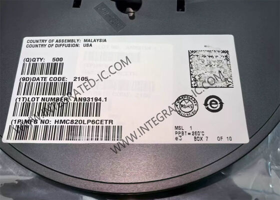 تراشه مدار مجتمع سنتزکننده فرکانس PLL کسری-N HMC820LP6CETR با فرکانس 5.1 گیگاهرتز و نویز فاز بسیار کم