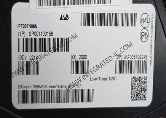 IPT007N06N تراژستور MOSFET برق کانال N OptiMOS TM 60V تراشه مدار یکپارچه با جریان تخلیه مستمر 300A و مقاومت منبع تخلیه 750 uOhms