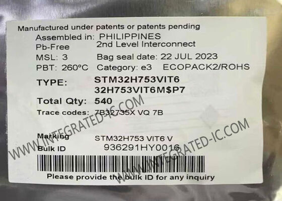 STM32H753VIT6 میکروکنترلر MCU 480MHz ARM Cortex با 2 کنترلر CAN در بسته 100LQFP