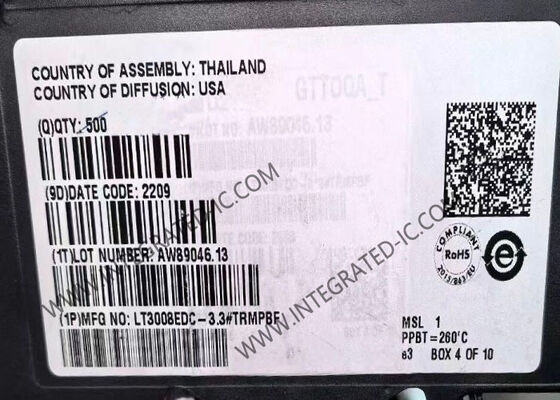 تراشه مدار مجتمع LT3008EDC-3.3، جریان خروجی 20 میلی آمپر، ولتاژ ورودی 45 ولت، رگولاتور خطی LDO 3.3 ولت