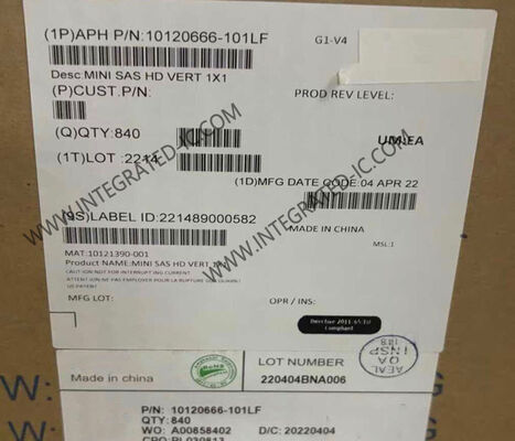 10120666-101LF Mini-SAS HD Connector 16 موقعیت با نرخ داده های 6 گیگابایت / ثانیه و 12 گیگابایت / ثانیه و پایان تماس طلایی