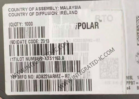 AD8226ARMZ ابزار تقویت کننده IC تراشه با طیف گسترده ای از عرضه راه آهن به راه آهن خروجی و 1.5 MHz پهنای باند