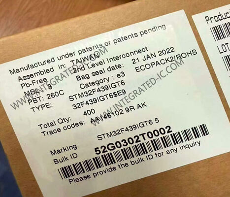 میکروکنترلر STM32F439IGT6 MCU با پکیج LQFP-176، مبدل آنالوگ به دیجیتال 12 بیتی و ولتاژ ورودی/خروجی 3.3 ولت تراشه پردازنده‌های تعبیه شده