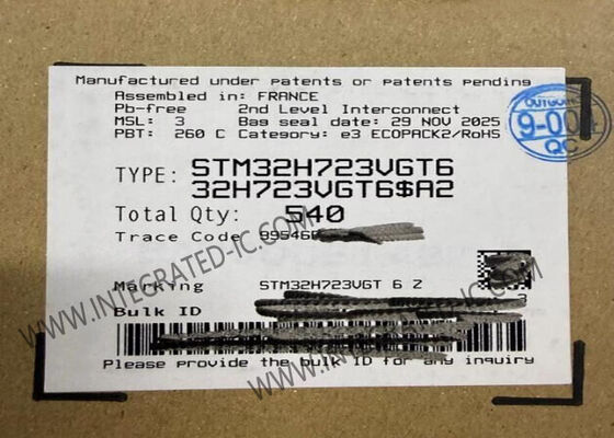 STM32H723VGT6 میکروکنترلر ARM Cortex-M7 MCU 550MHz 1MB FLASH 80 GPIO LQFP-100 IC