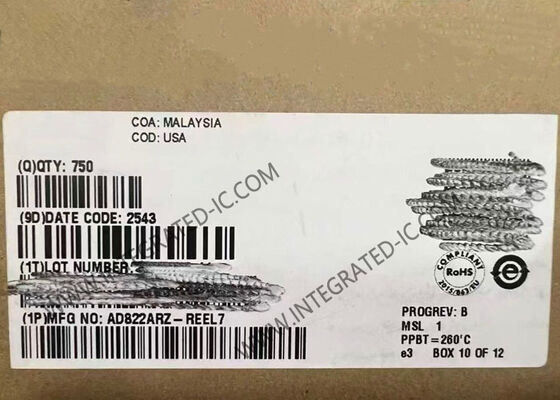 تقویت کننده دو عملیاتی FET ورودی کم توان AD822ARZ با خروجی ریل به ریل SOIC-8