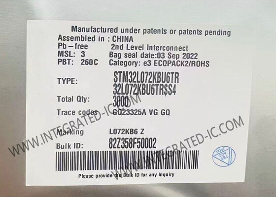 STM32L072KBU6TR میکروکنترلر MCU تک هسته ای 32MHz فوق العاده کم مصرف بازو Cortex-M0+ MCU