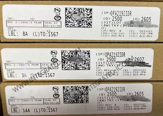 شريحة الدائرة المتكاملة OPA2192IDR مضخمات تشغيلية دقيقة بجهد 36 فولت وتيار انحياز دخل منخفض مع E-trim